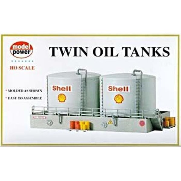 Model Power Model Power MDP308 HO Scale Twin Oil Tanks Building Kit MDP308